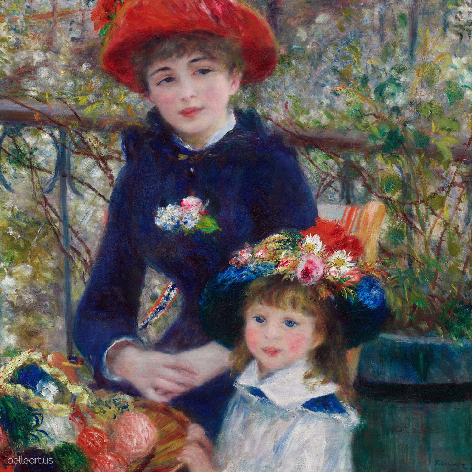 Two Sisters by Pierre-Auguste Renoir panel print