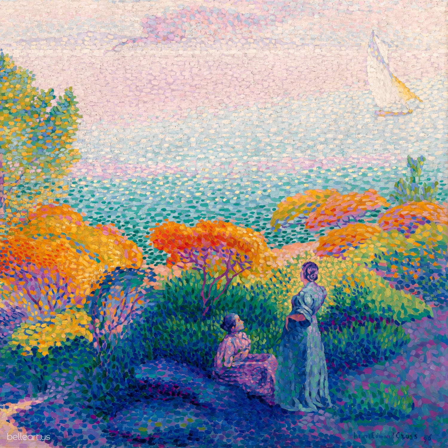 Two Women by the Shore by Henri Edmond Cross